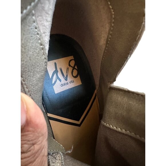 Dolce Vita Womens Suede Ankle Boots With Stacked Heel & Zipper Size 7 Taupe - Picture 4 of 11